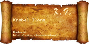 Knabel Ilona névjegykártya